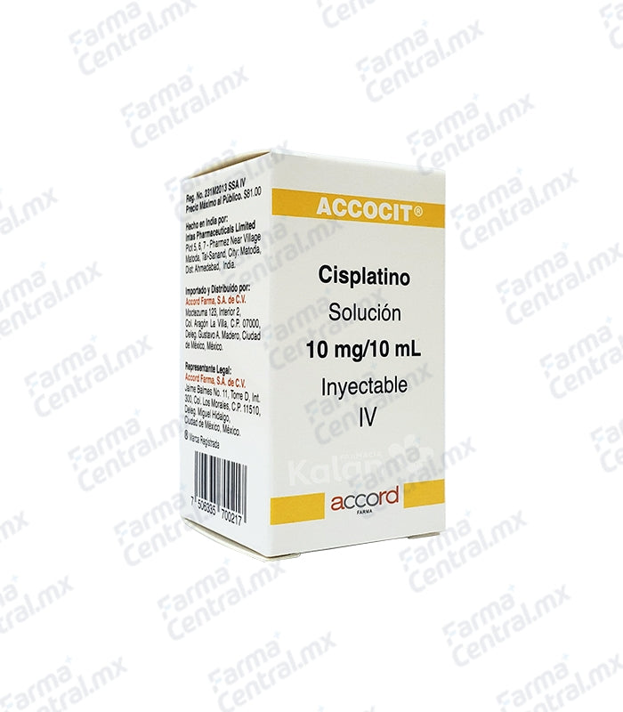 Accocit 10 mg solucion inyectable - Cisplatino