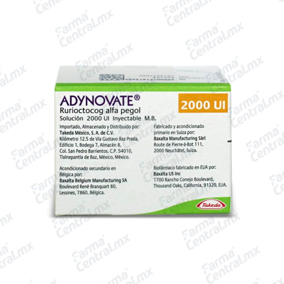 Adynovate 2,000 Ui solucion inyectable - Rurioctocog Alfa Pegol