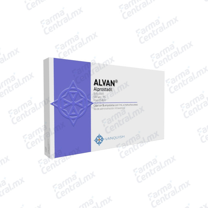 Alvan 500 mcg con 5 ampolletas - Alprostadil