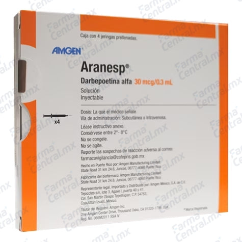 Aranesp 30 mcg solucion inyectable - Darbepoetina Alfa