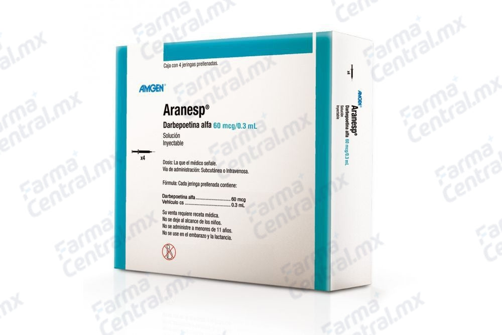Aranesp 60 mcg solucion inyectable con 4 jeringas - Darbepoetina Alfa