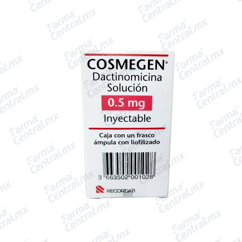 Cosmegen 0.5 mg solucion inyectable - Dactinomicina