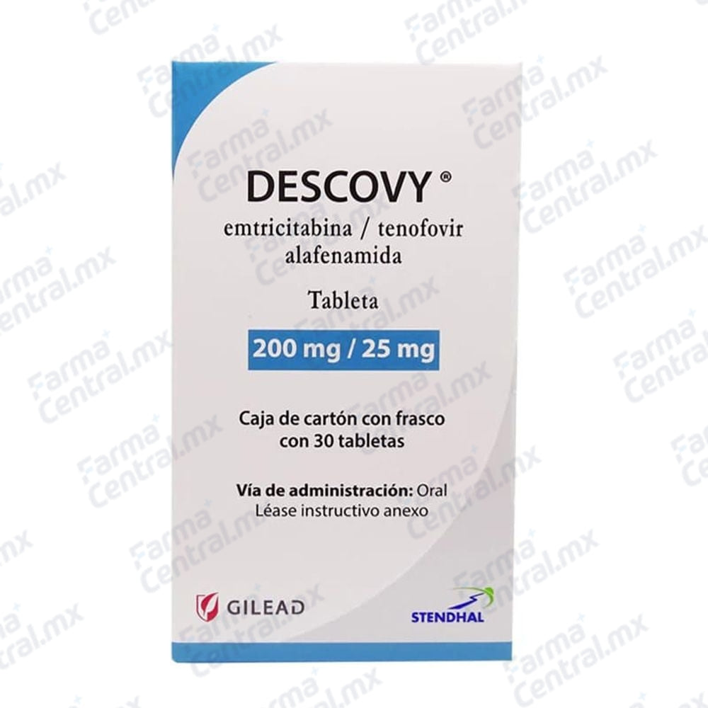 Descovy con 30 tabletas - Emtricitabina 200 mg / Tenofovir alafenamida 25 mg