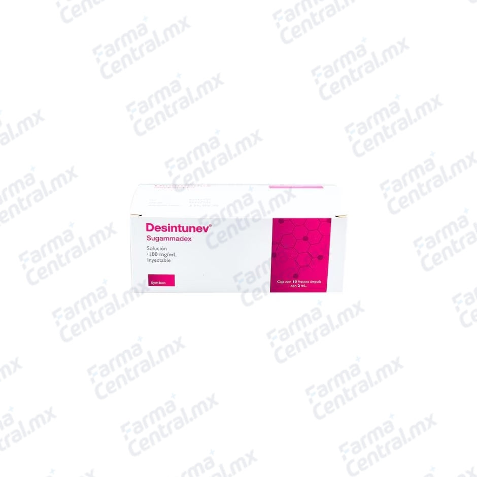 Desintunev 200 mg con 10 frascos solucion inyectable - Sugammadex