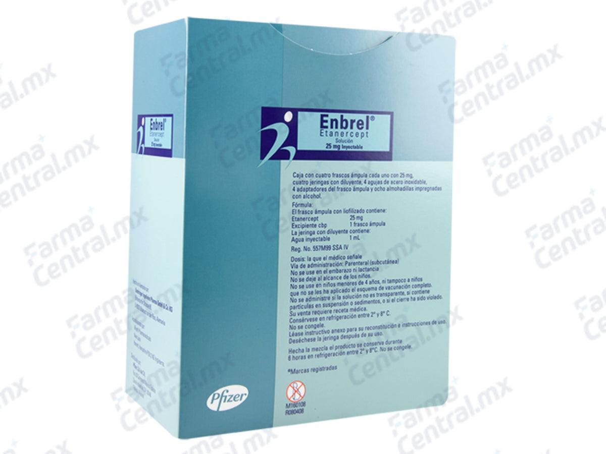 Enbrel 25 mg con 4 frascos inyectable - Etanercept
