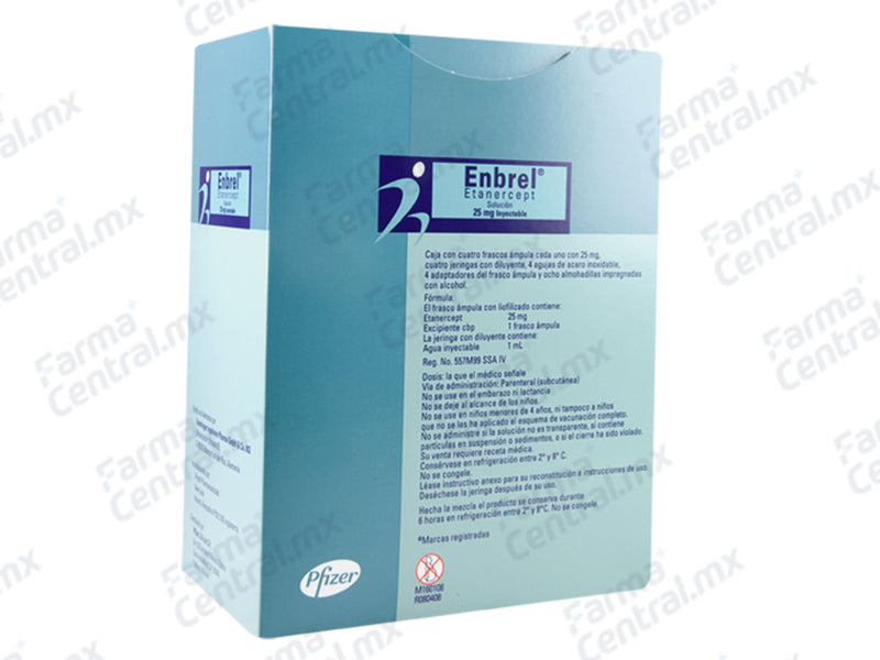 Enbrel 25 mg con 4 frascos inyectable - Etanercept
