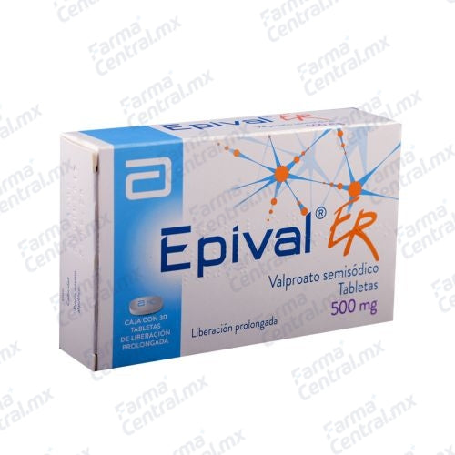 Epival ER 500 mg con 30 tabletas - Valproato Semisodico