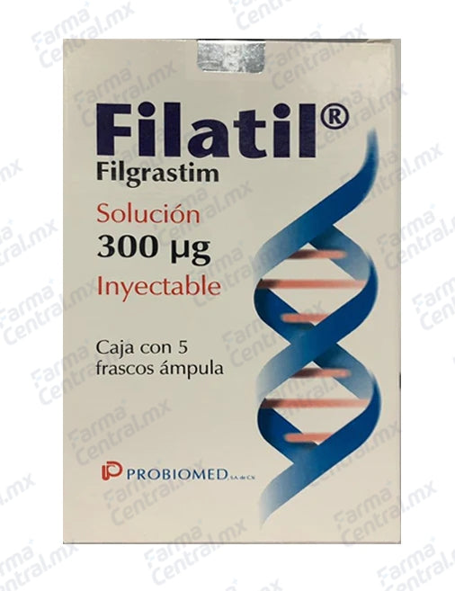 Filatil 300 mcg inyectable con 5 frascos - Filgrastim