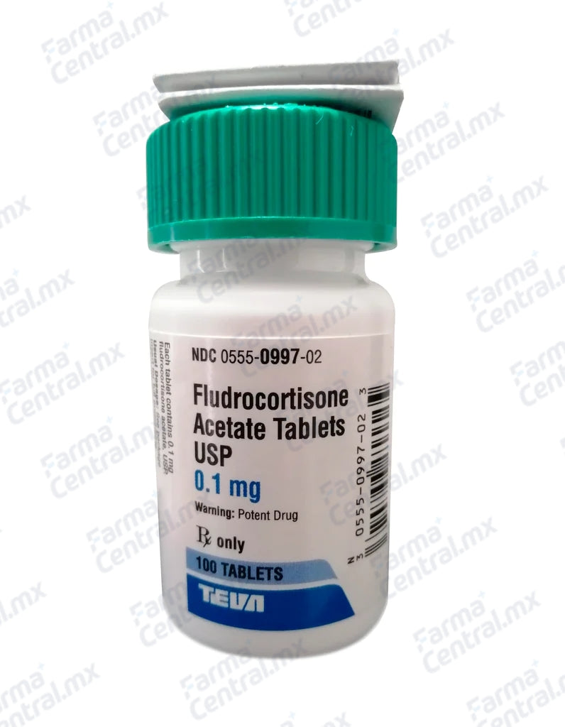 Fludrocortisona 0.1 mg con 100 tabletas - Fludrocortisona