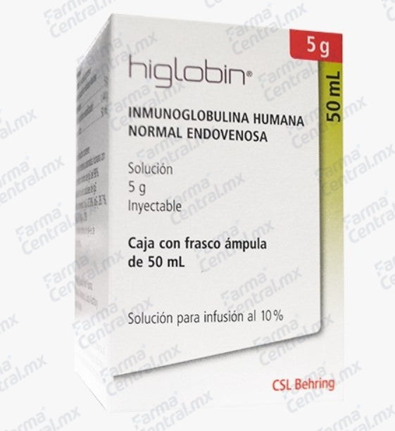 Higlobin 5 gr solucion inyectable - Inmonuglobulina humana normal