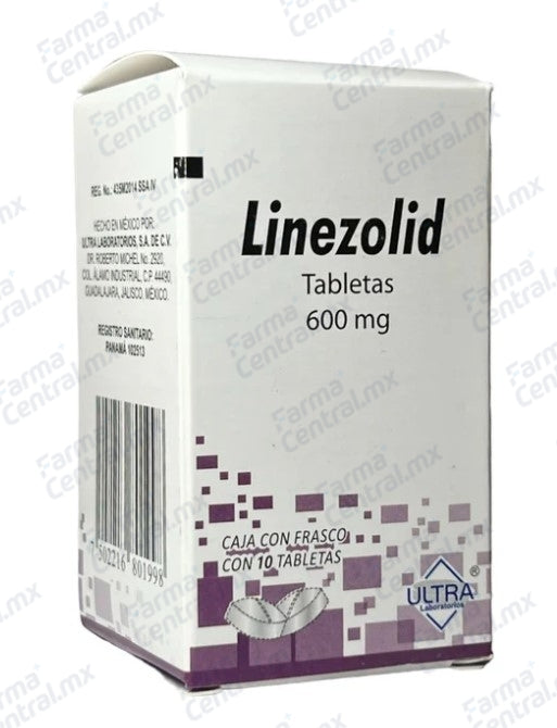Linezolid 600 mg con 10 tabletas