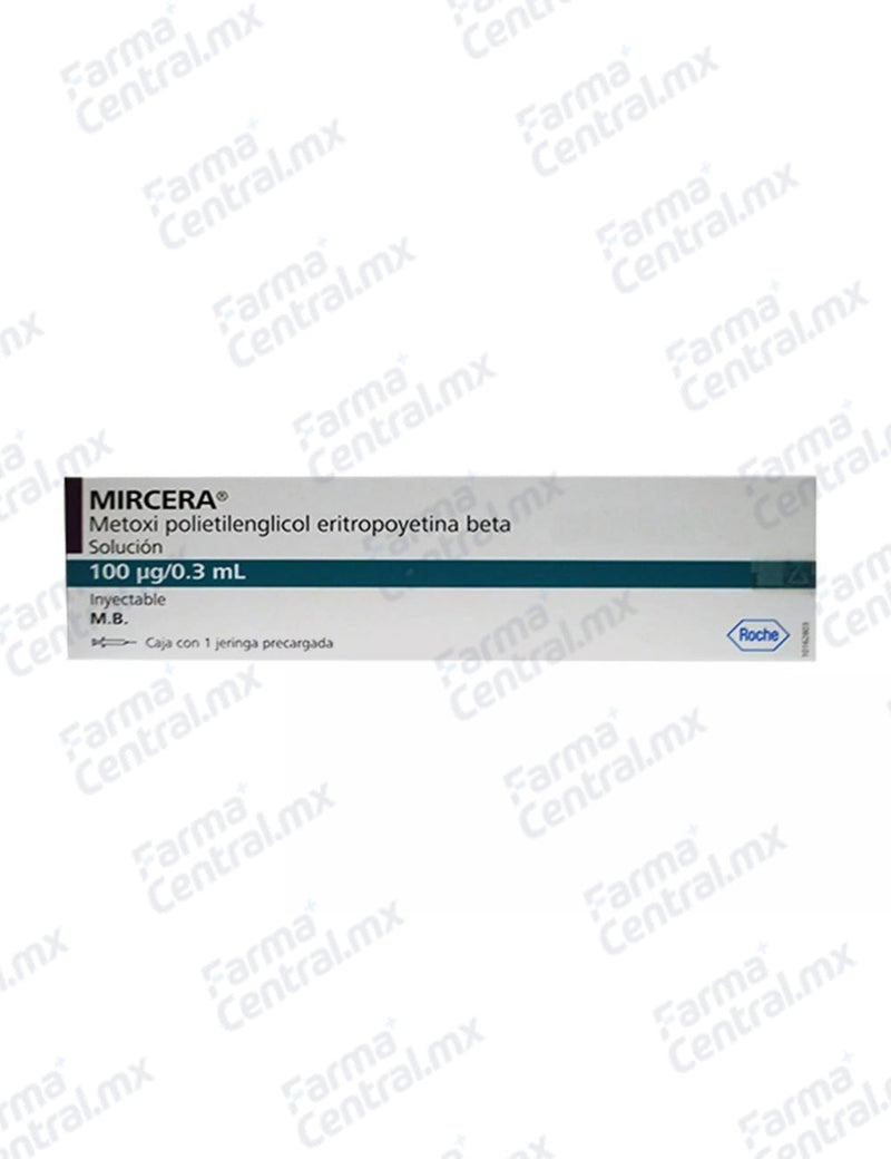 Mircera 100 mcg solucion inyectable - Metoxipolietilenglicol / Eritropoyetina Beta