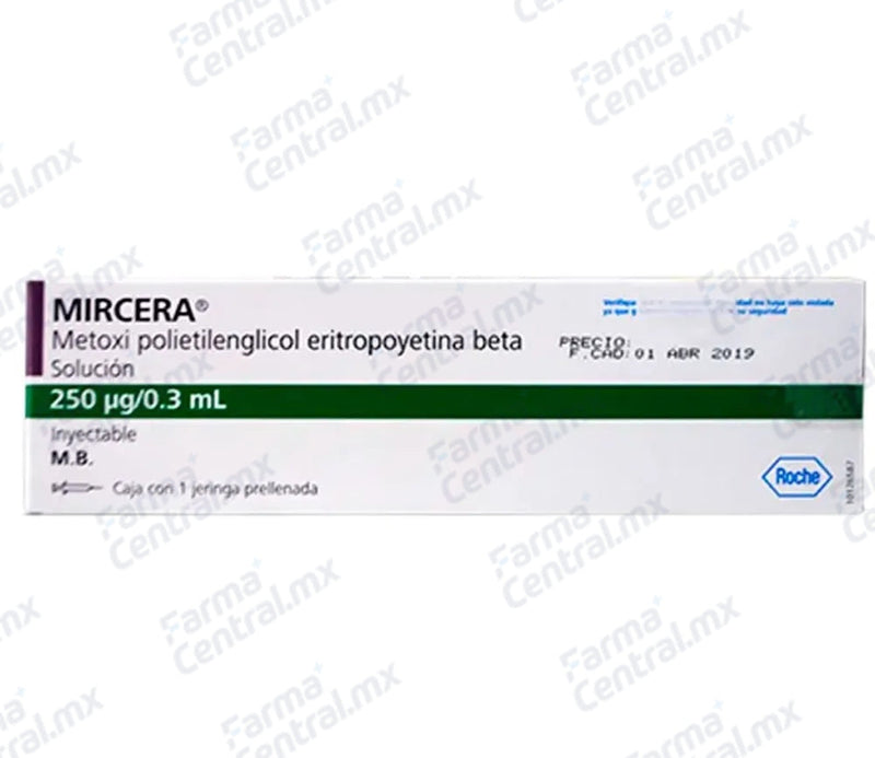 Mircera 250 mcg solucion inyectable  - Metoxipolietilenglicol / Eritropoyetina Beta