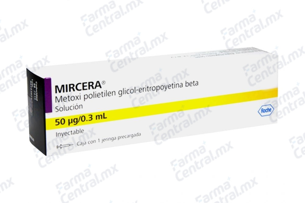 Mircera 50 mcg solucion inyectable - Metoxipolietilenglicol / Eritropoyetina Beta