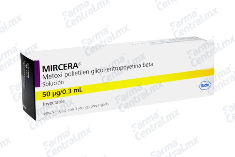 Mircera 50 mcg solucion inyectable - Metoxipolietilenglicol / Eritropoyetina Beta