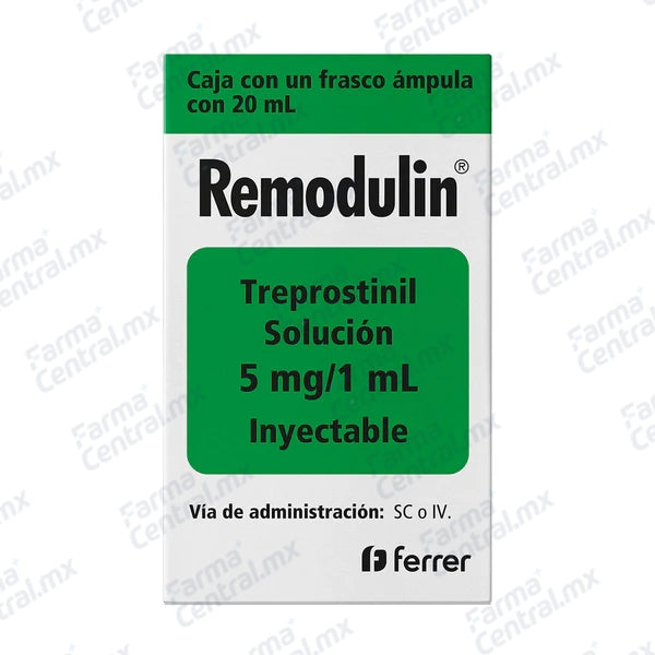 Remodulin 5 mg / 1 mL solucion inyectable frasco con 20mL