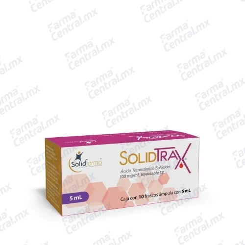SolidTrax 500 mg / 5 mL caja con 10 frascos - Acido Tranexamico