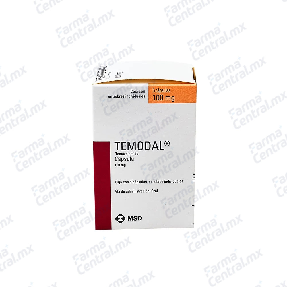Temodal 100 mg con 5 capsulas - Temozolomida