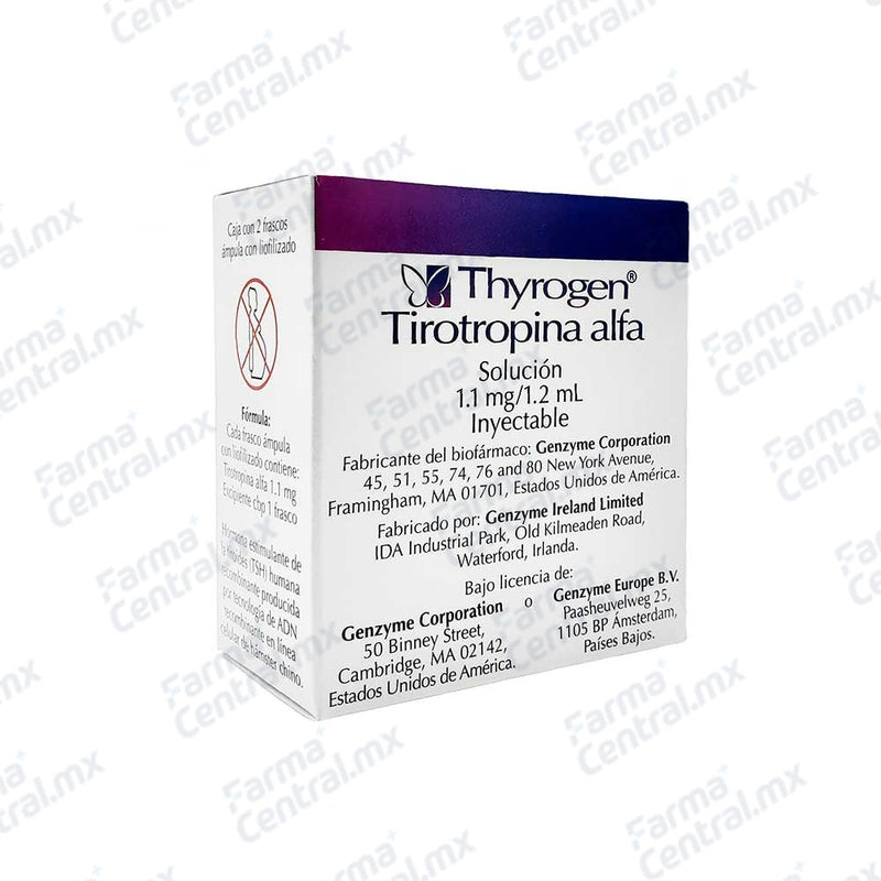 Thyrogen 1.1 mg con 2 frascos solucion inyectable - Tirotropina alfa