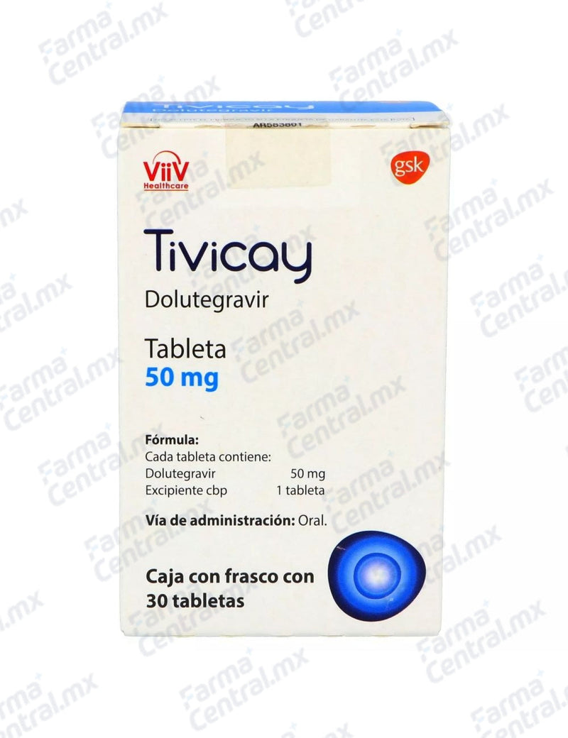 Tivicay 50 mg con 30 tabletas - Dolutegravir