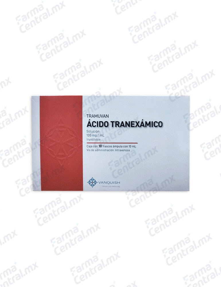Tramuvan 1000 mg / 10 ml con 10 frascos inyectable - Acido Tranexamico
