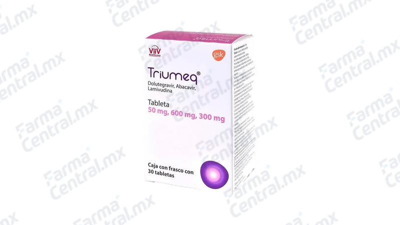 Triumeq con 30 tabletas - Dolutegravir 50 mg, Abacavir 600 mg, Lamivudina 300 mg