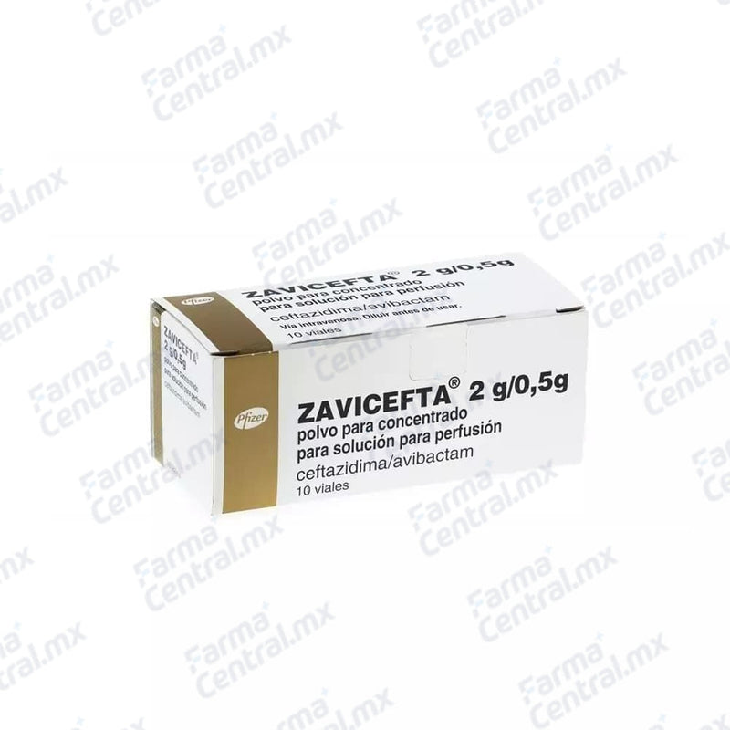 Zavicefta solucion inyectable con 10 frascos - Ceftazidima 2 g, Avibactam 0.5 g