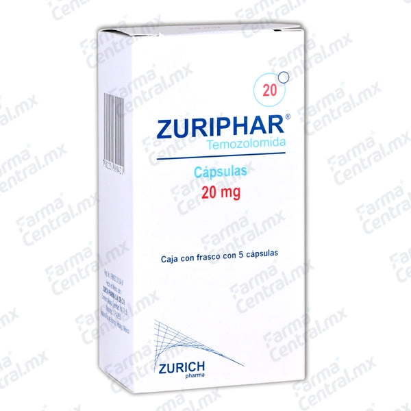 Zuriphar 20 mg con 5 capsulas - Temozolomida
